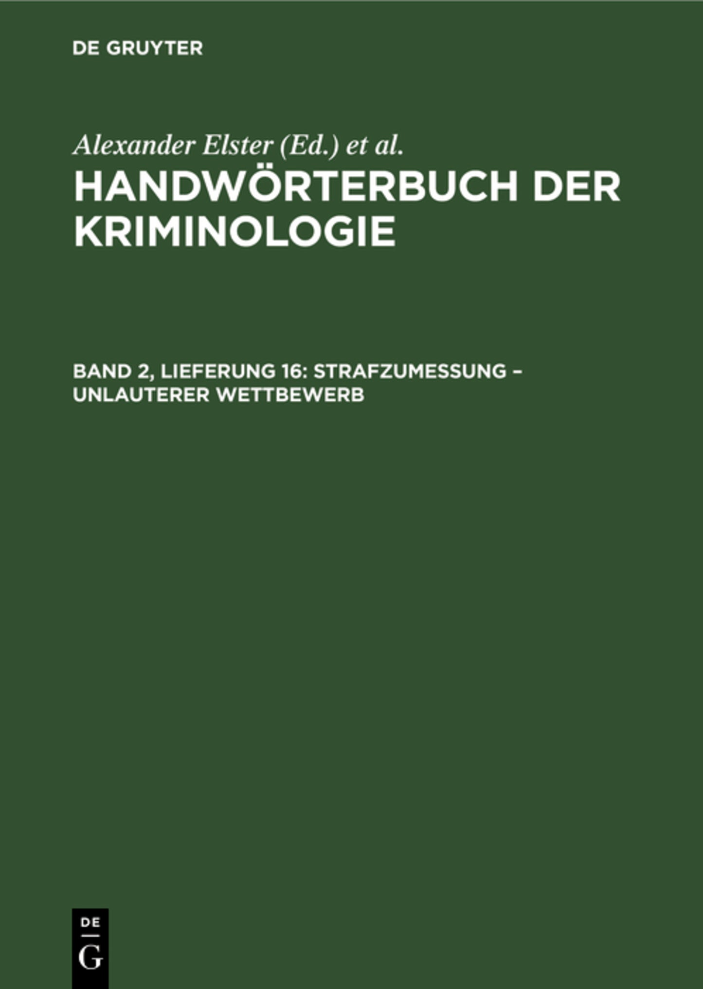 Cover image for Strafzumessung – Unlauterer Wettbewerb ISBN 9783112515976