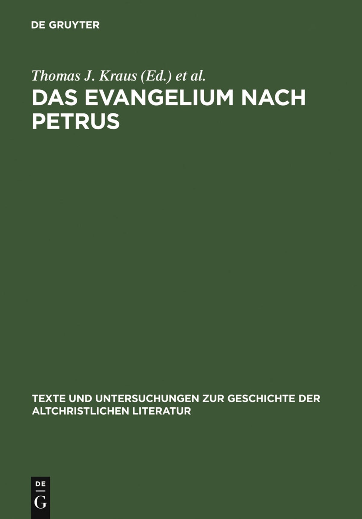 Cover image for Das Evangelium nach Petrus ISBN 9783110193138
