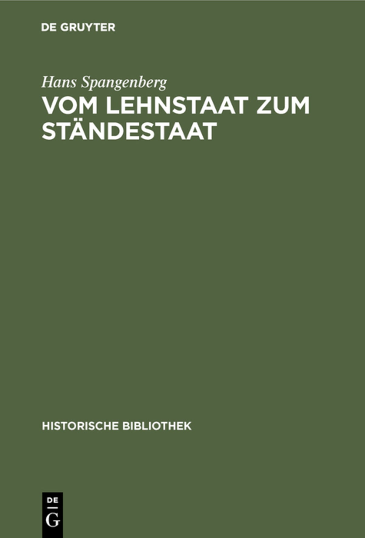 Cover image for Vom Lehnstaat zum Ständestaat ISBN 9783486741186
