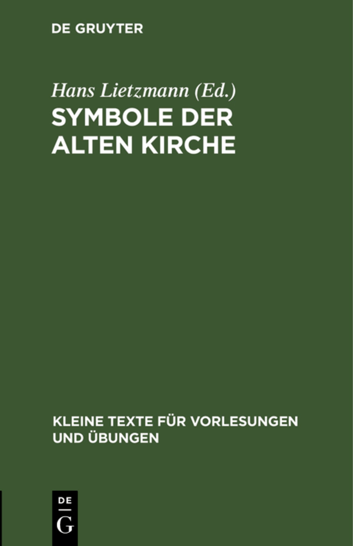 Cover image for Symbole der Alten Kirche ISBN 9783112515419