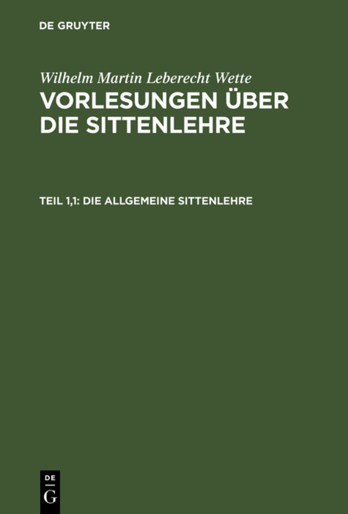 Die allgemeine Sittenlehre