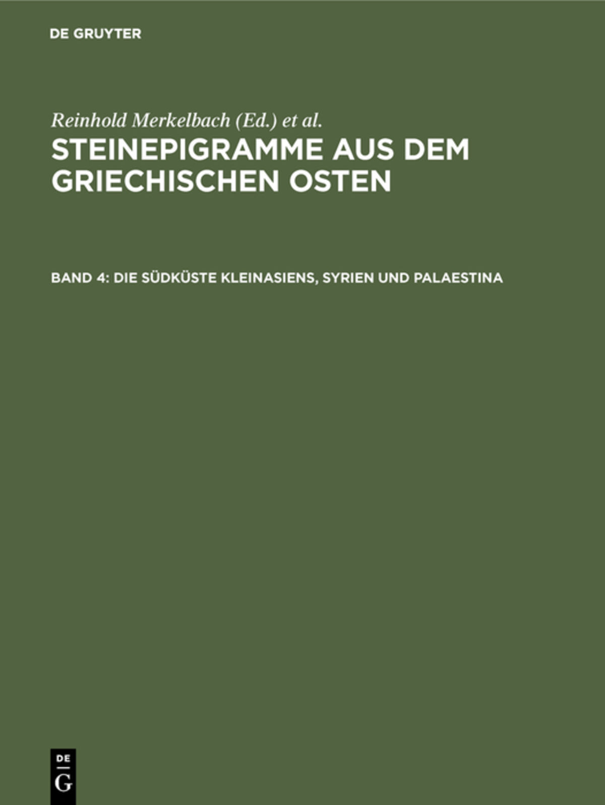 Cover image for Die Südküste Kleinasiens, Syrien und Palaestina ISBN 9783598730078
