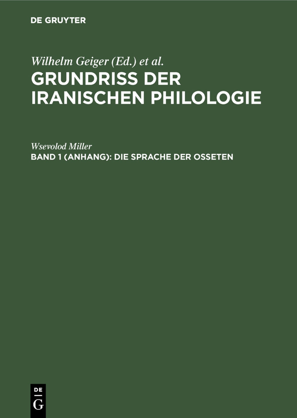 Cover image for Die Sprache der Osseten ISBN 9783111080017