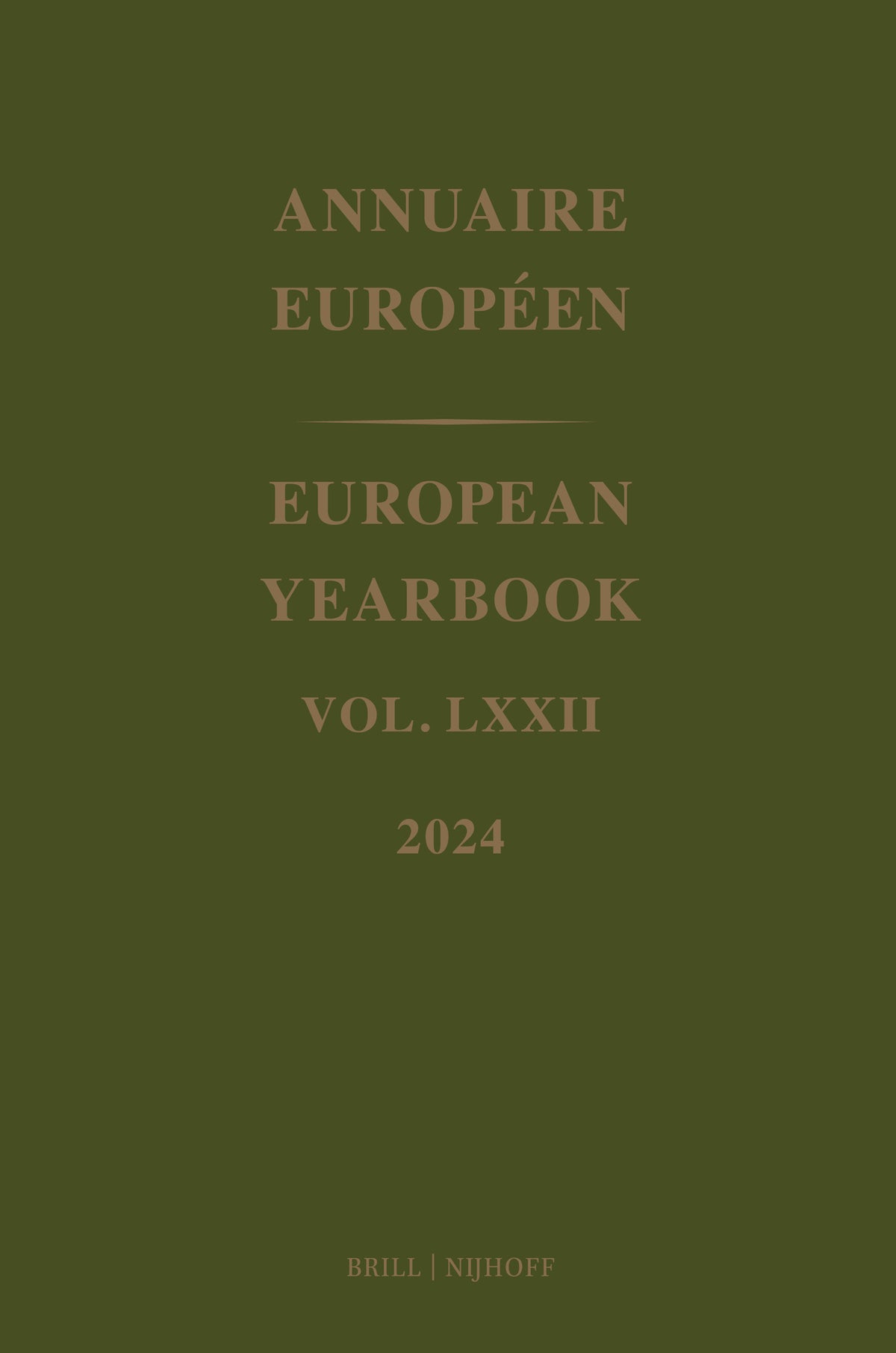 European Yearbook / Annuaire Européen, Volume 72 (2024)
