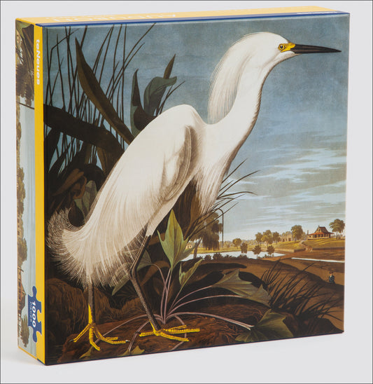 teNeues - 1,000 Piece Puzzle: Snowy Egret by James Audubon, Full Color Expertly Printed, 20 x 20" Puzzle, Poster Guide Insert Included