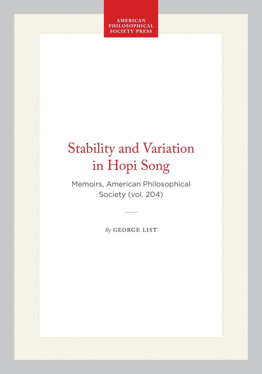 Stability and Variation in Hopi Song
