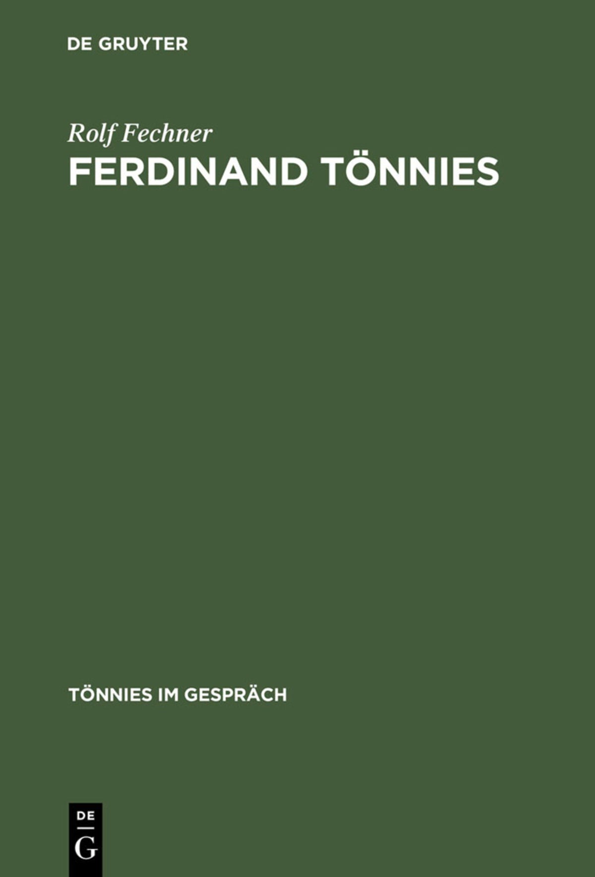 Cover image for Ferdinand Tönnies ISBN 9783110135190