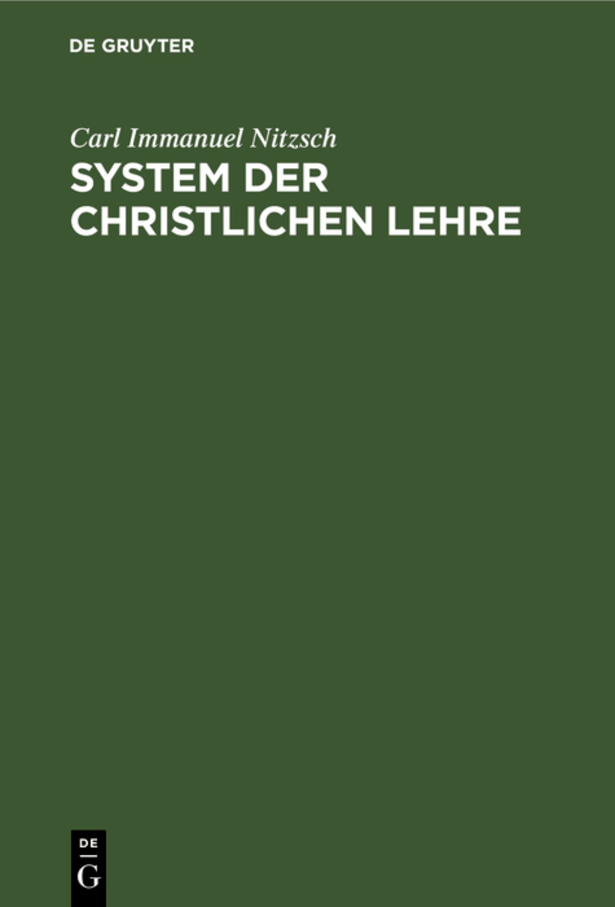 Cover image for System der christlichen Lehre ISBN 9783112682999