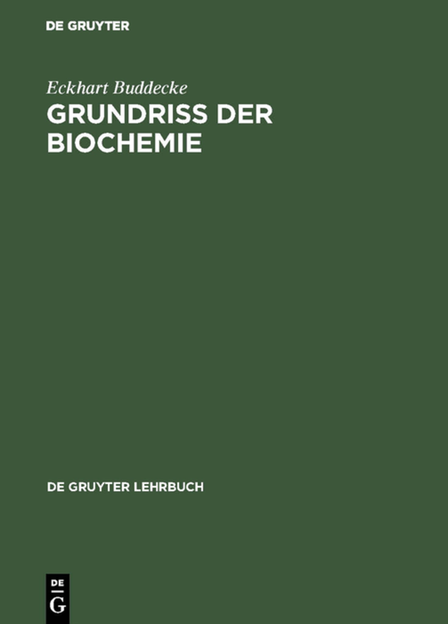 Cover image for Grundriss der Biochemie ISBN 9783111254722