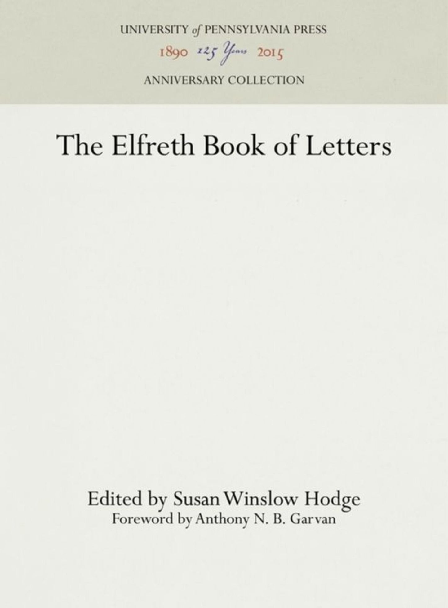 Cover image for The Elfreth Book of Letters ISBN 9781512816938