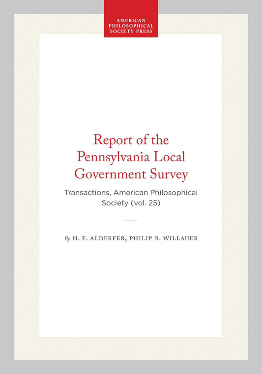 Report of the Pennsylvania Local Government Survey