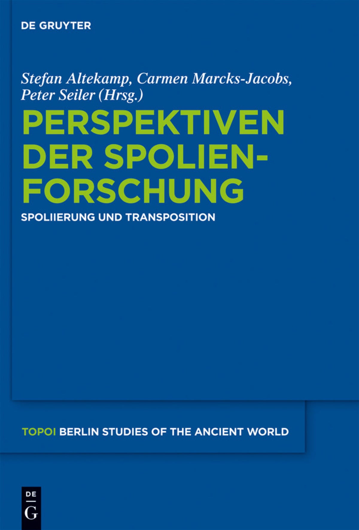 Cover image for Perspektiven der Spolienforschung 1 ISBN 9783110290905