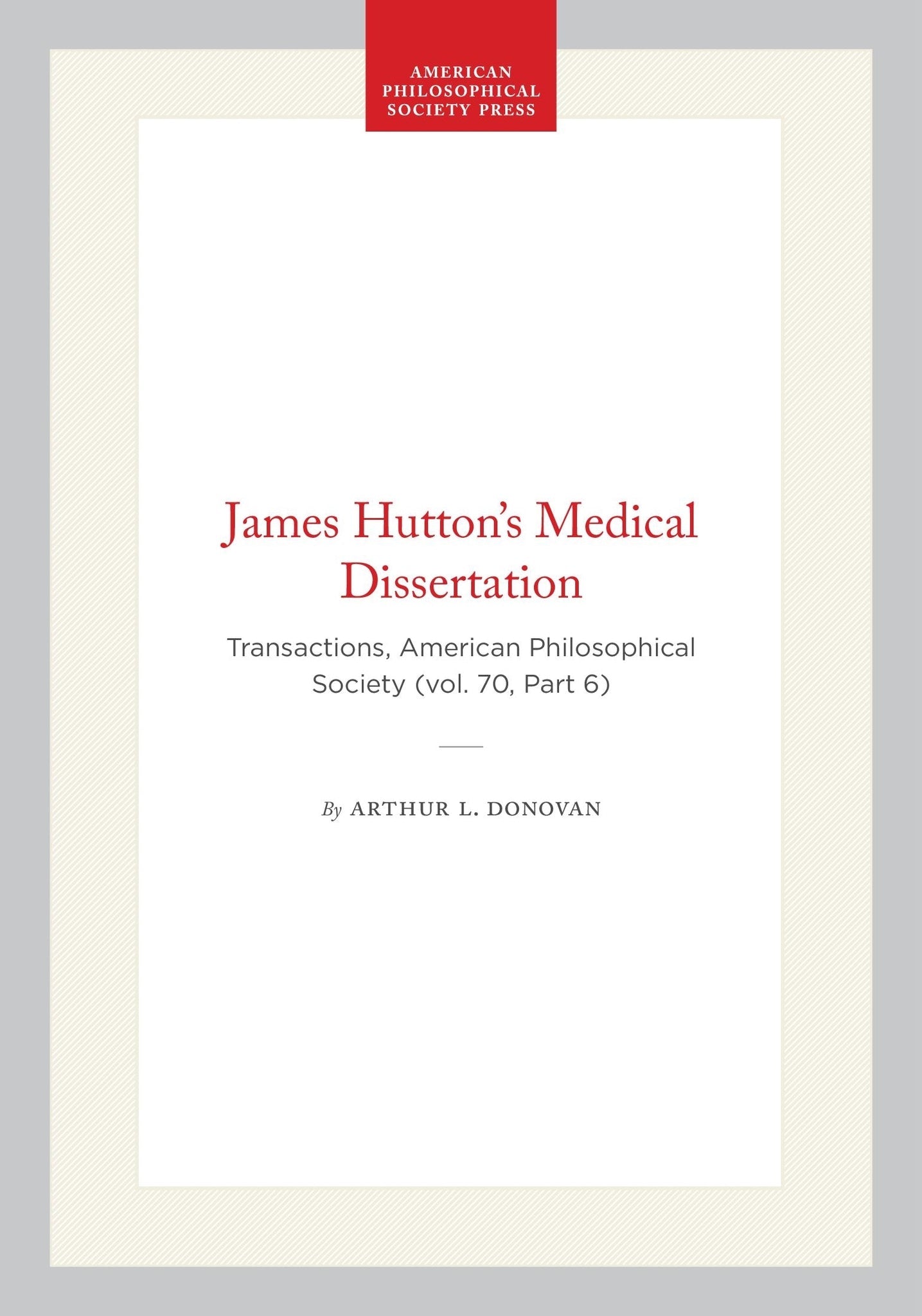 James Hutton’s Medical Dissertation