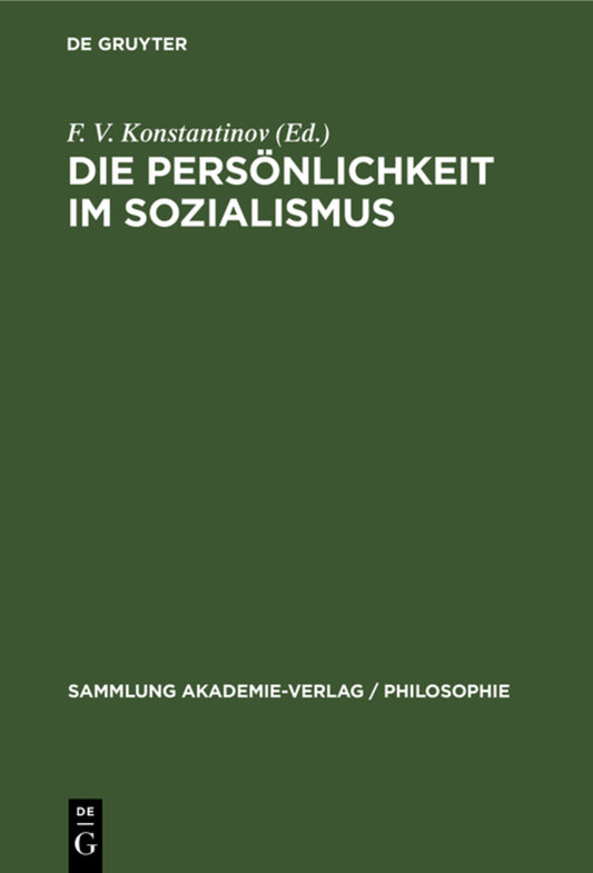 Die Persönlichkeit im Sozialismus