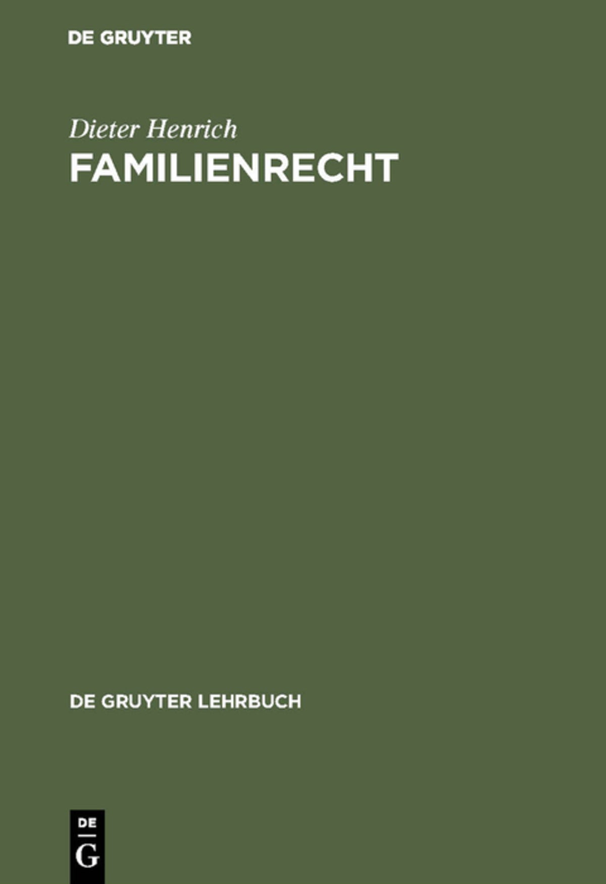 Cover image for Familienrecht ISBN 9783110992427