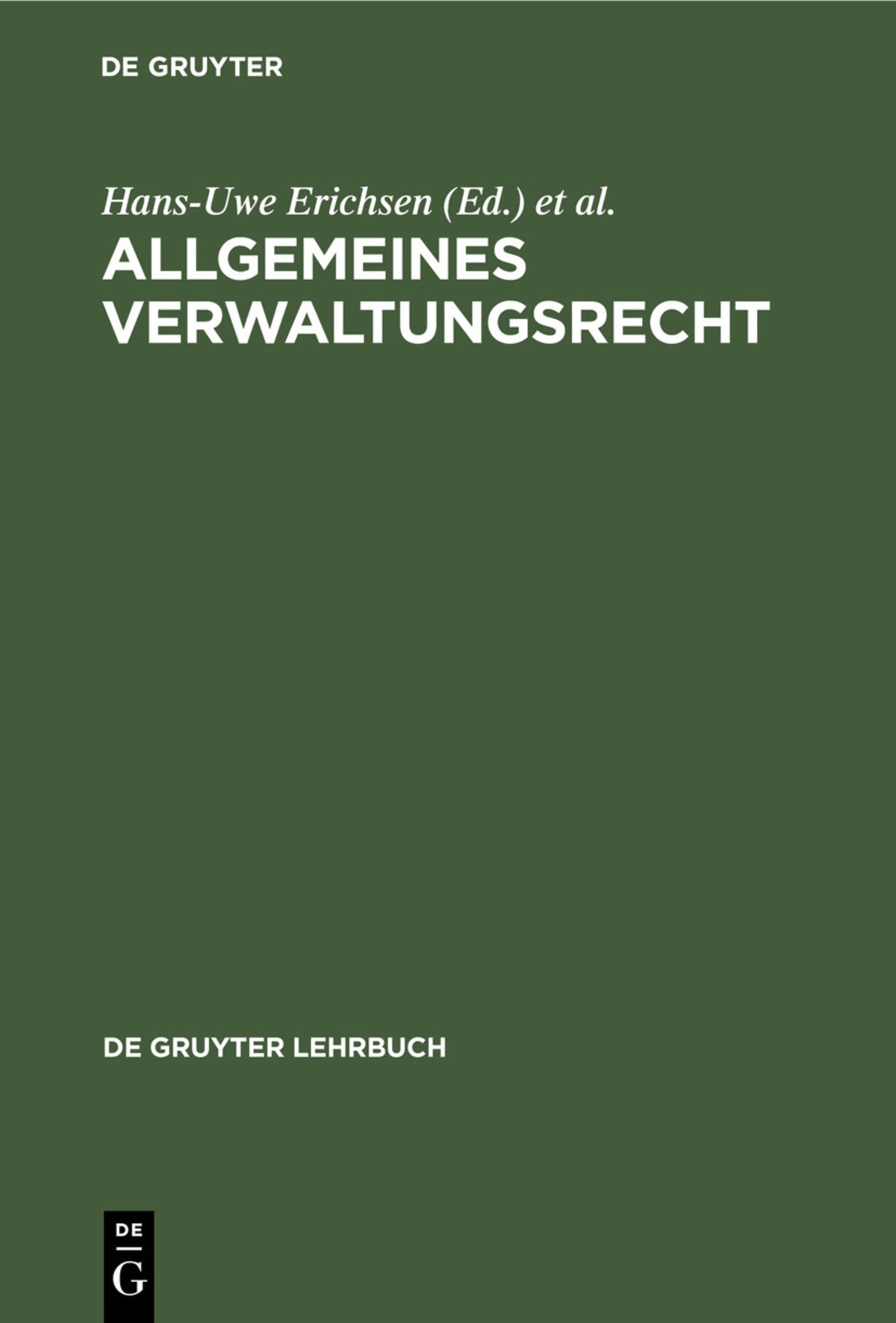 Cover image for Allgemeines Verwaltungsrecht ISBN 9783899490183