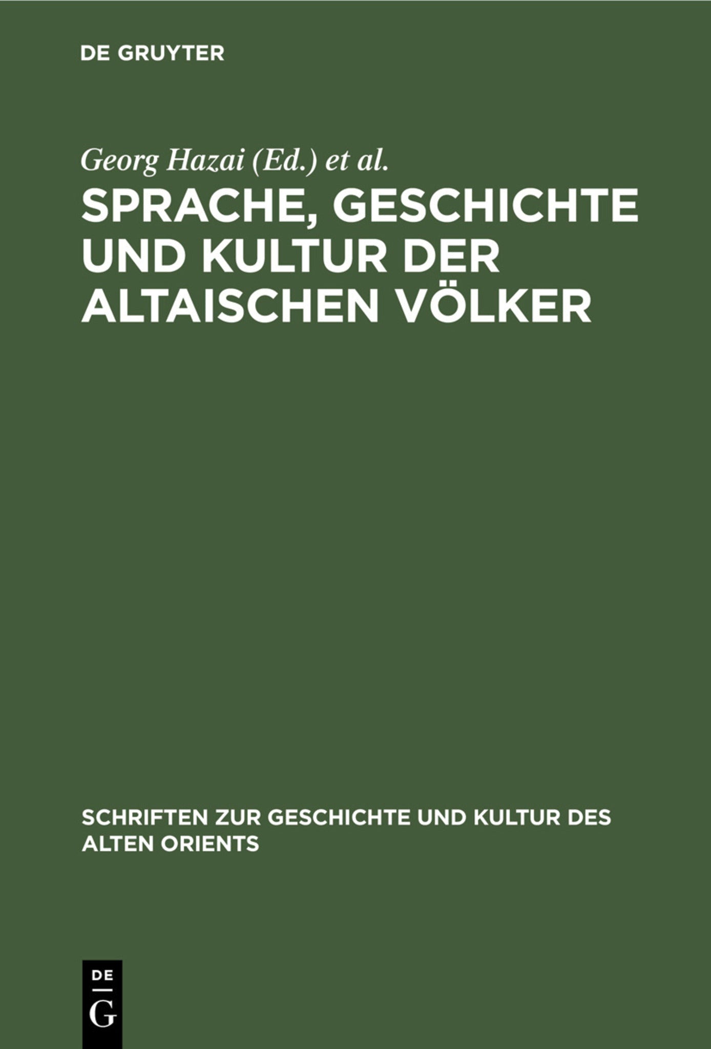 Sprache, Geschichte und Kultur der Altaischen Völker