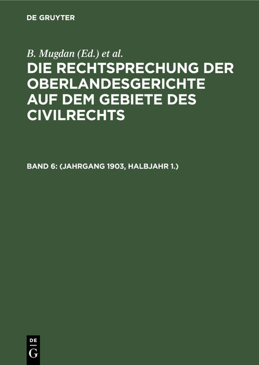 (Jahrgang 1903, Halbjahr 1.)