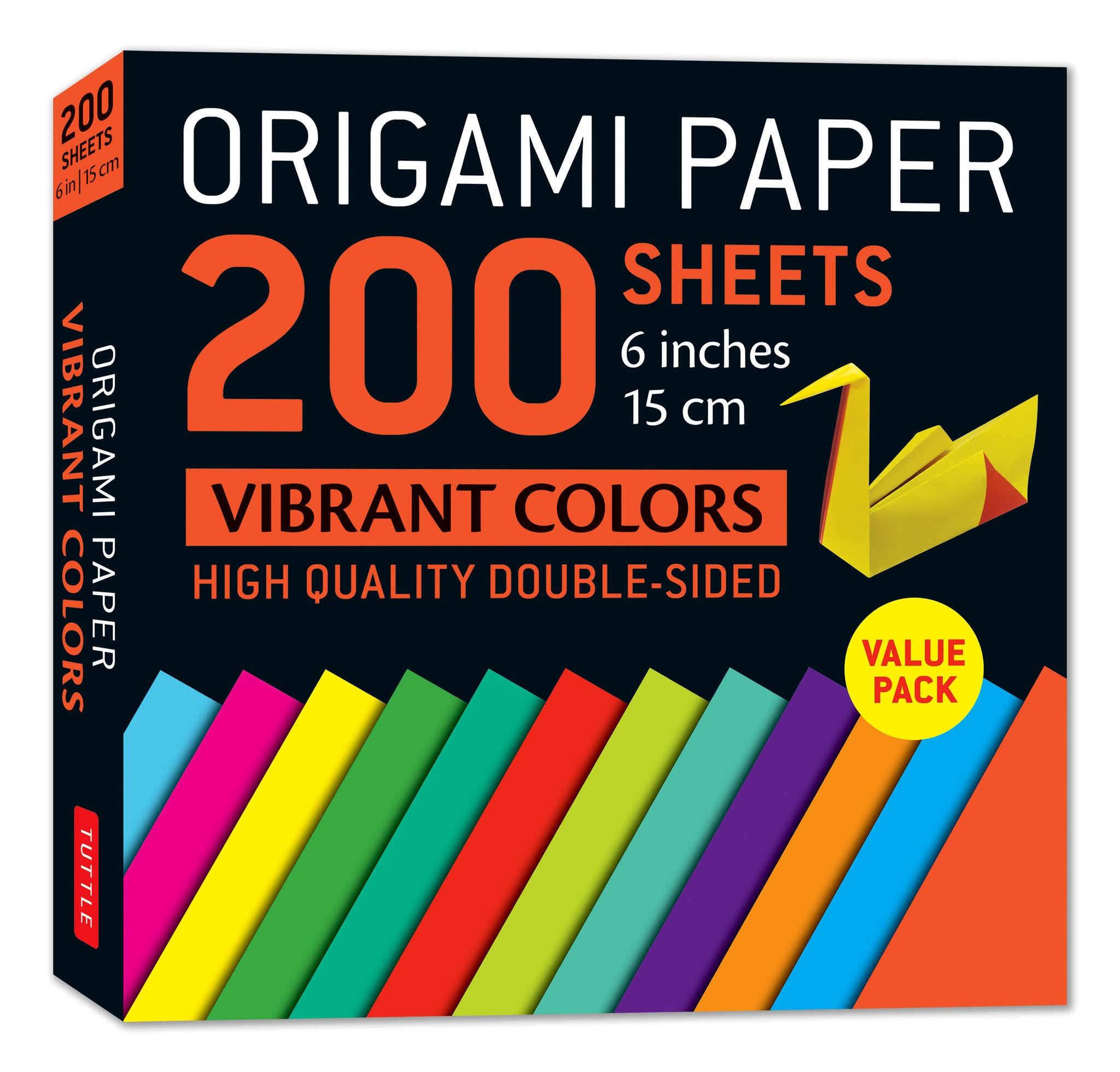 Origami Paper 200 sheets Vibrant Colors 6" (15 cm)