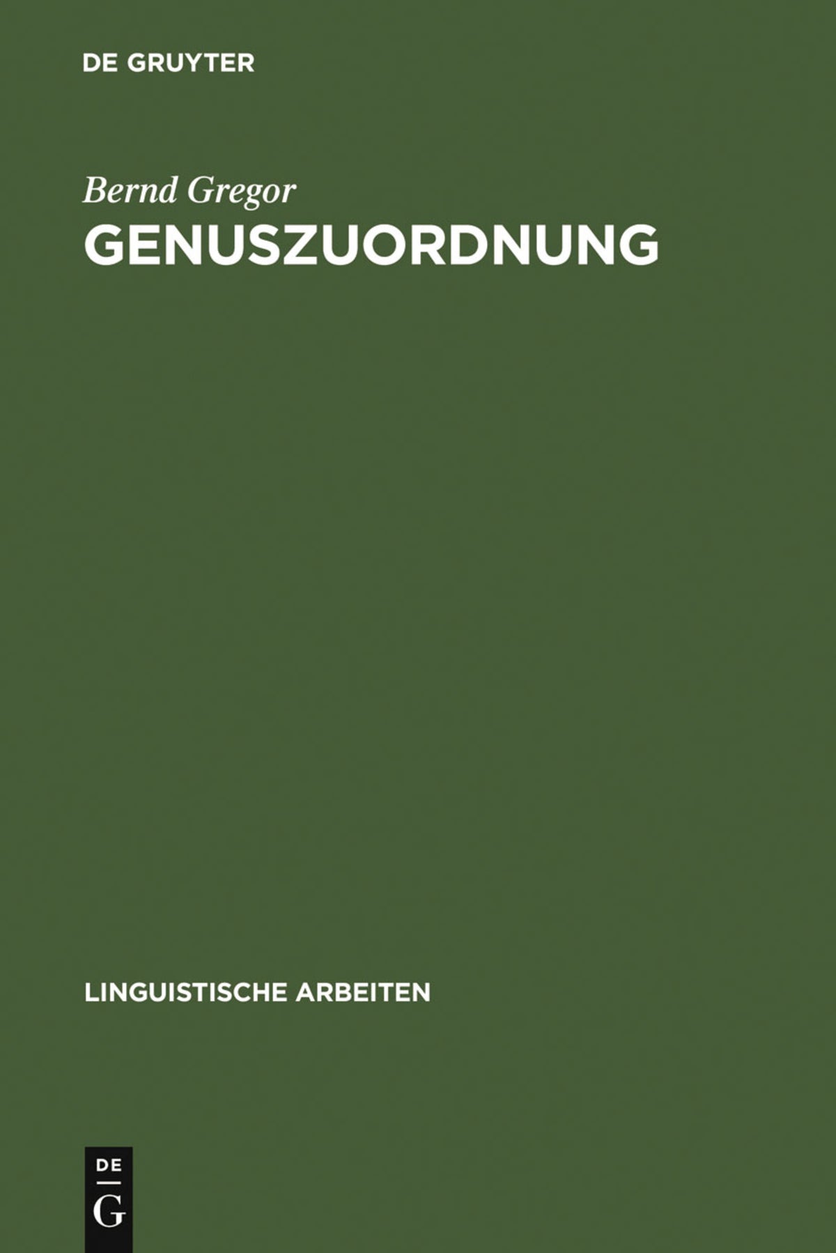 Cover image for Genuszuordnung ISBN 9783484301290