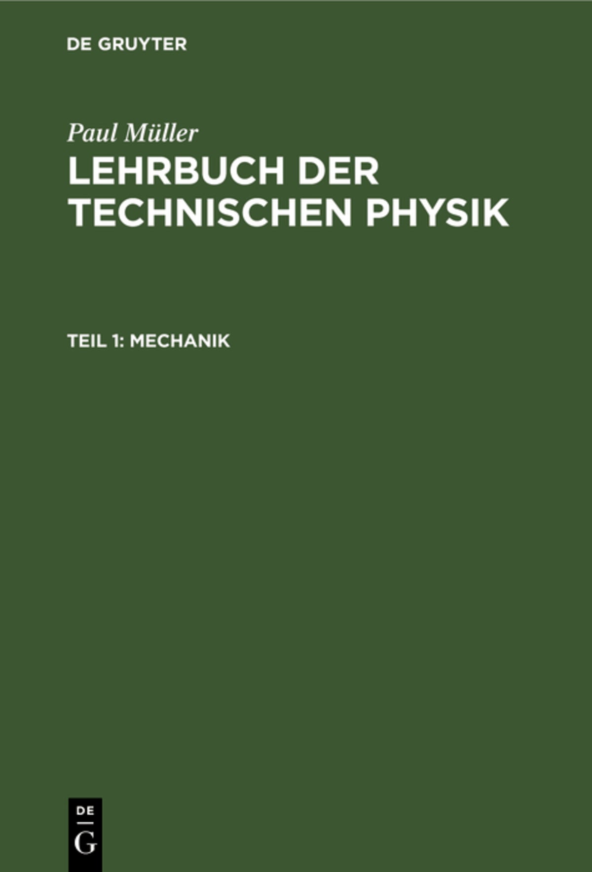 Cover image for Mechanik ISBN 9783112356036