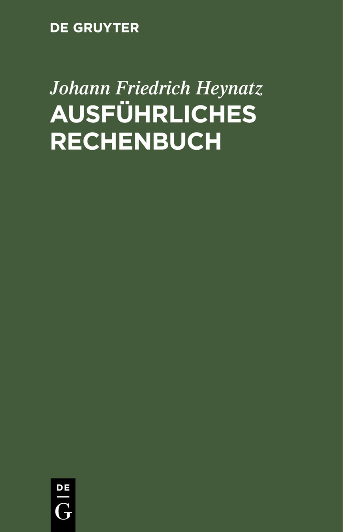 Cover image for Ausführliches Rechenbuch ISBN 9783112446072