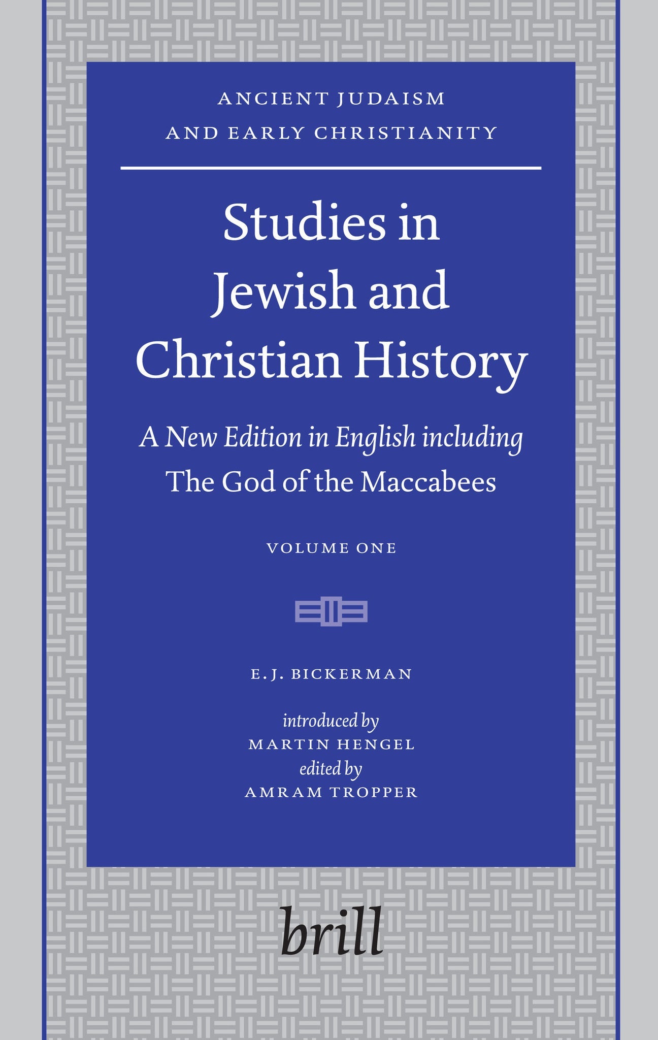Cover image for Studies in Jewish and Christian History (2 vols.) ISBN 9789004206069