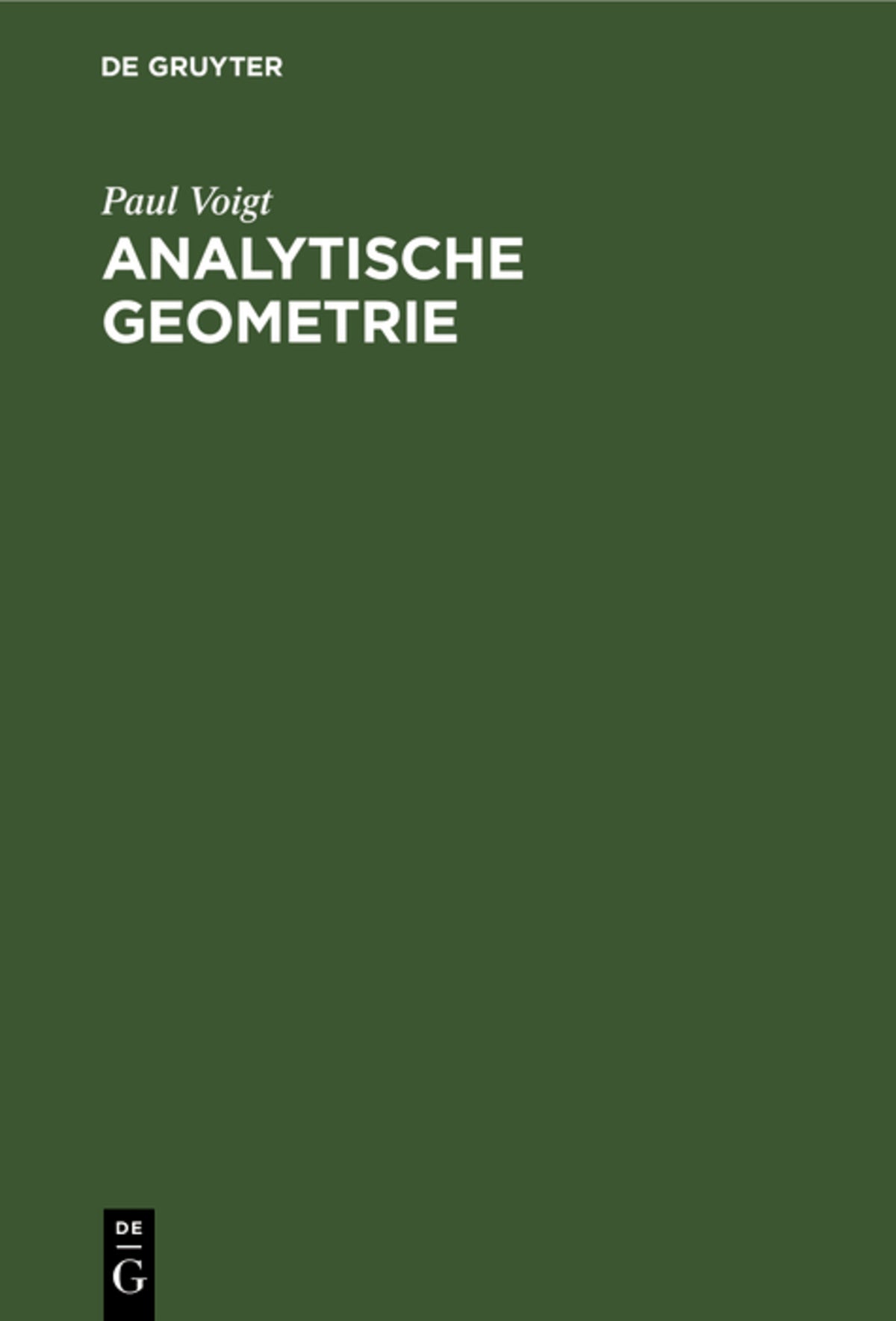 Cover image for Analytische Geometrie ISBN 9783486776577