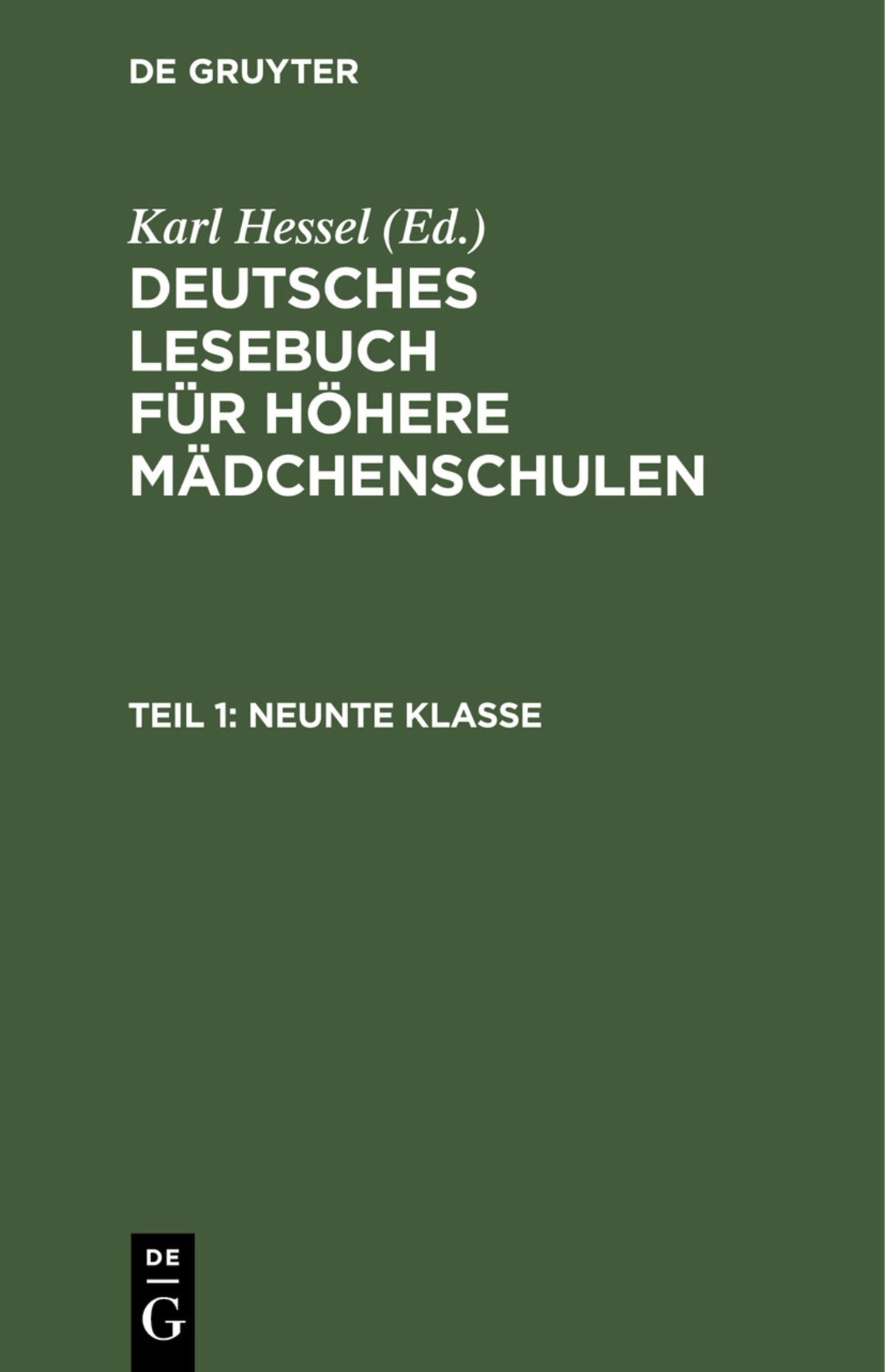 Cover image for Neunte Klasse ISBN 9783112349793