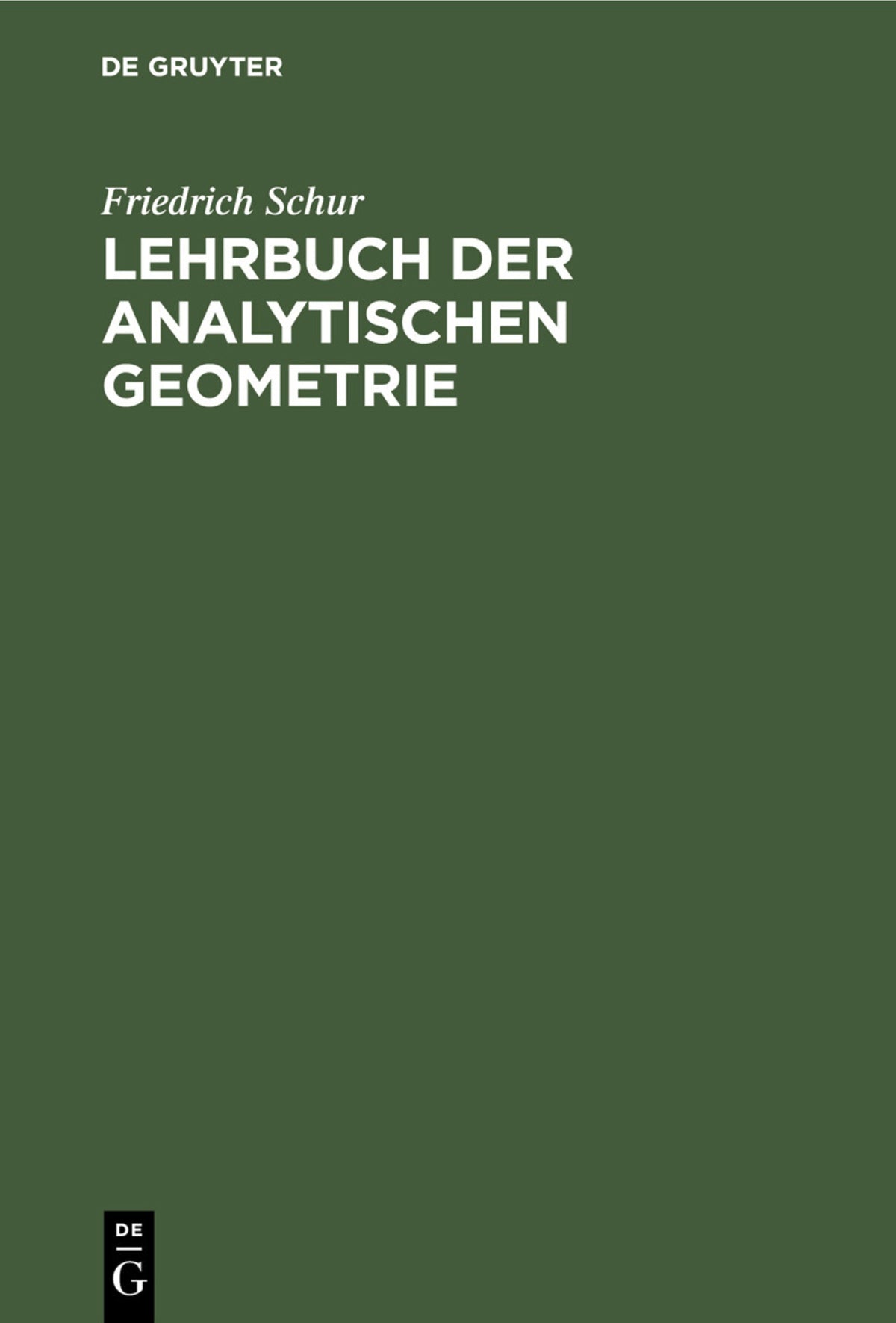 Cover image for Lehrbuch der Analytischen Geometrie ISBN 9783112337356