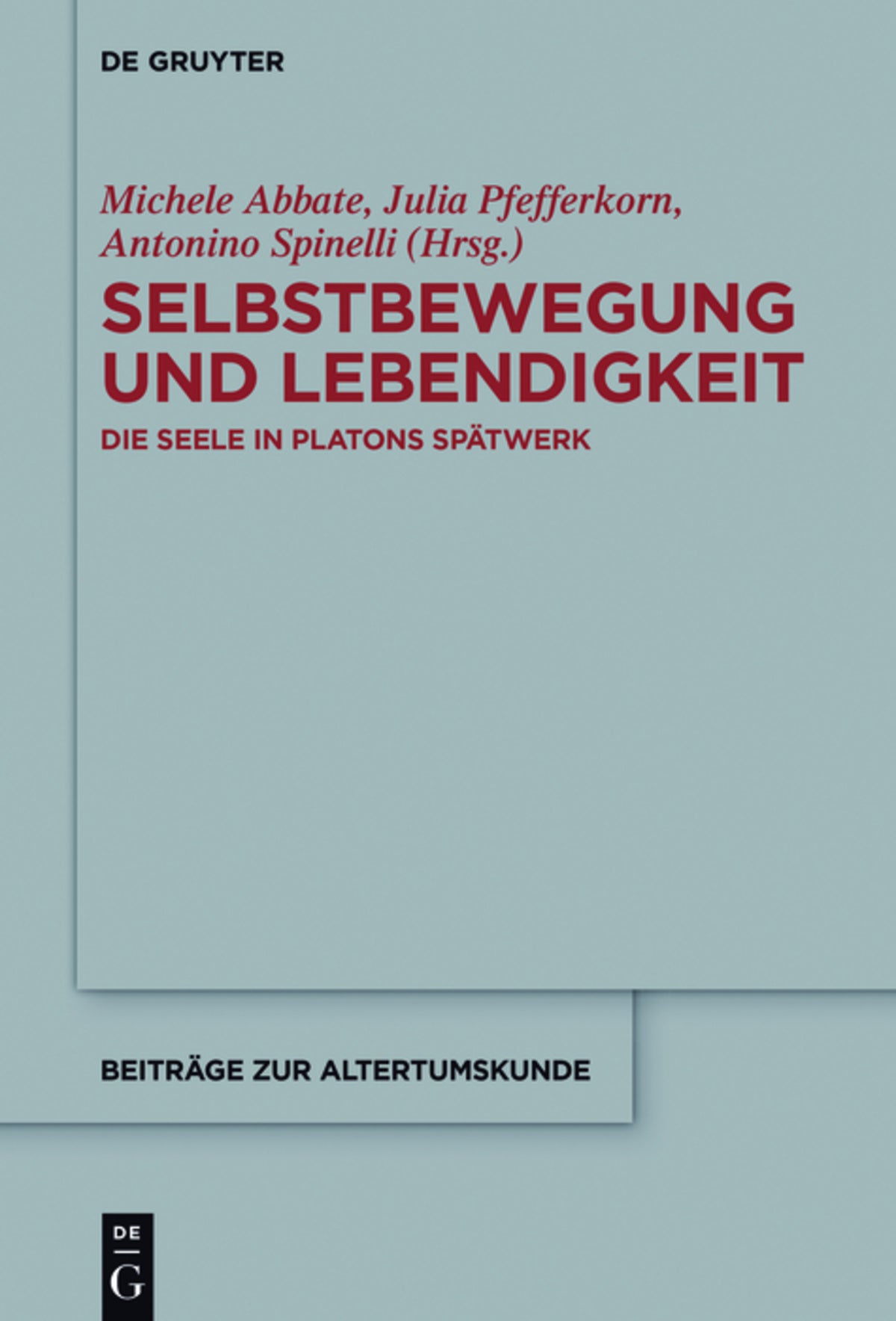 Cover image for Selbstbewegung und Lebendigkeit ISBN 9783110464634
