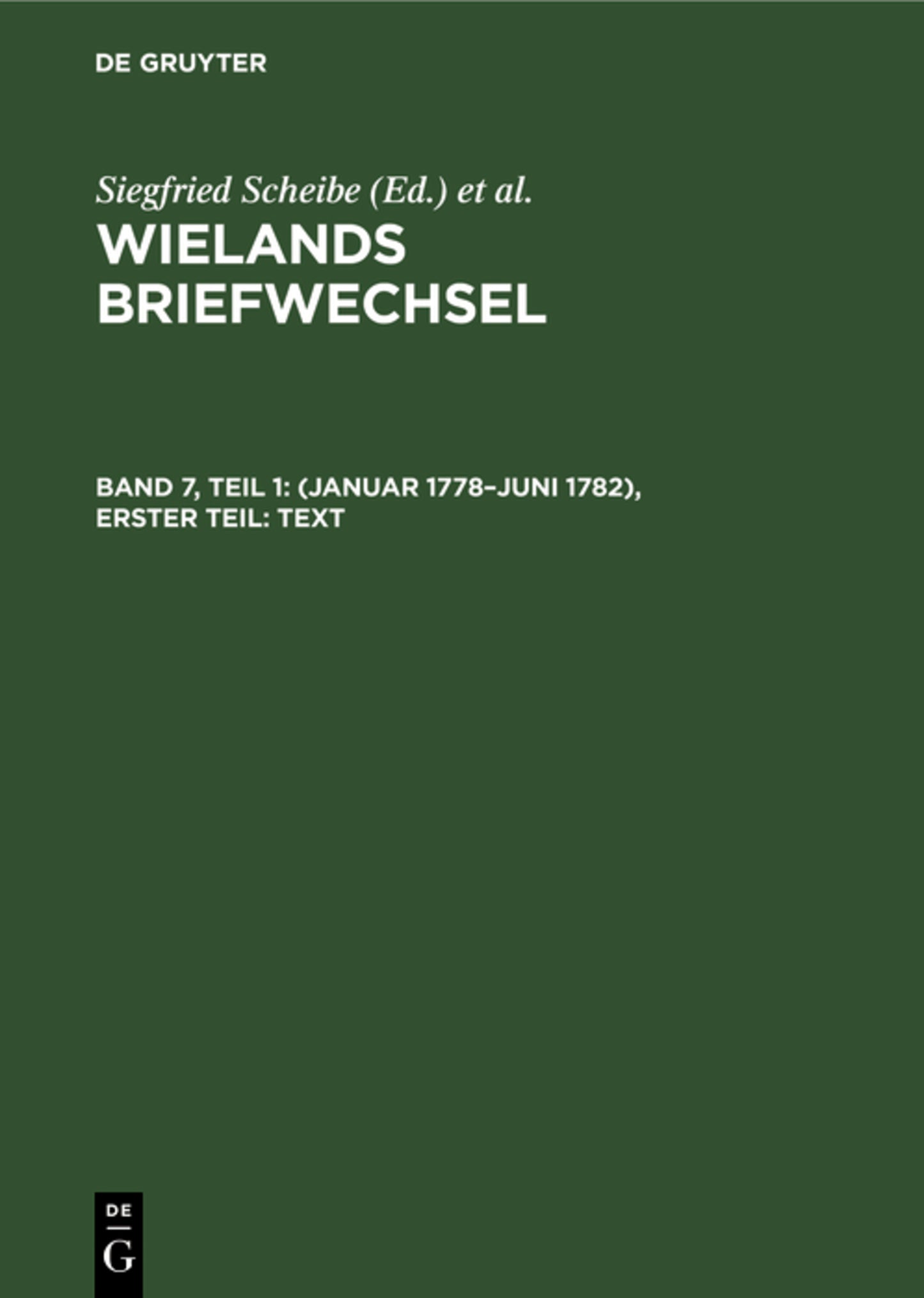 (Januar 1778–Juni 1782), Erster Teil: Text