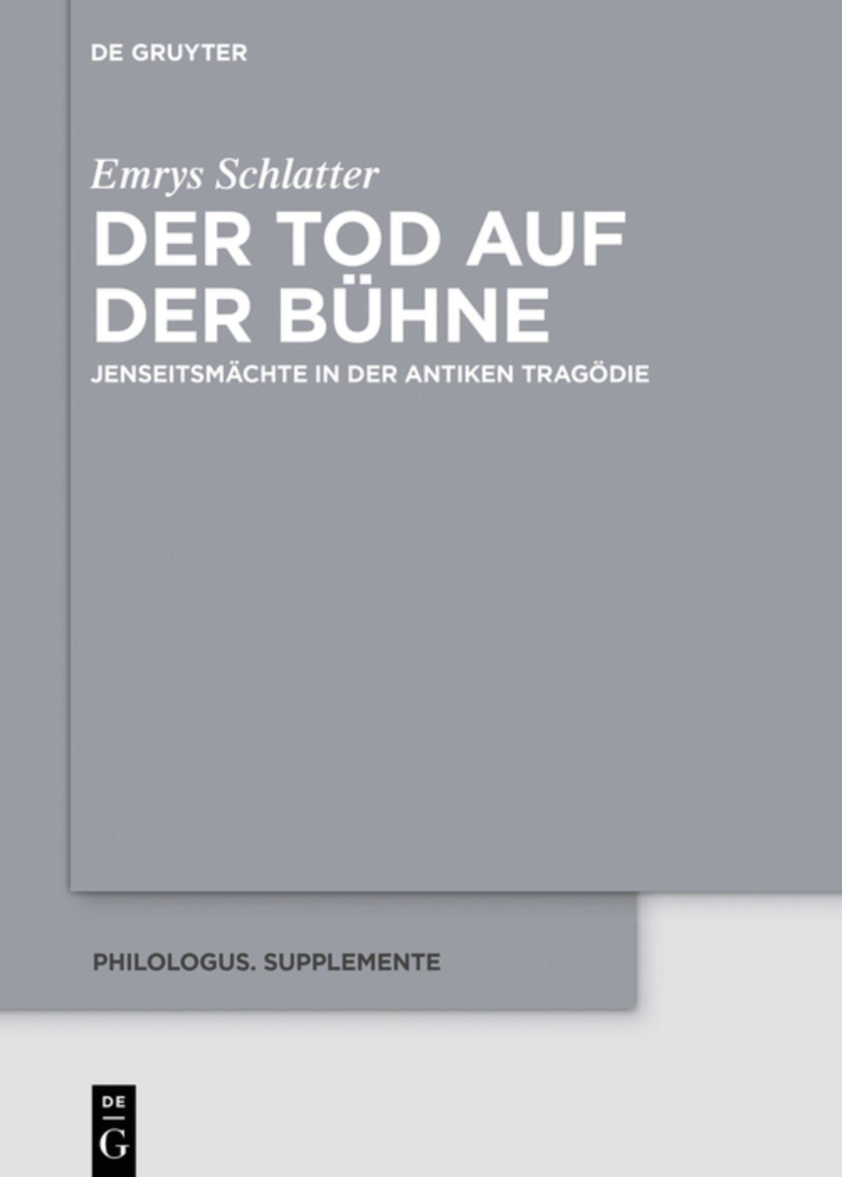 Cover image for Der Tod auf der Bühne ISBN 9783110611045
