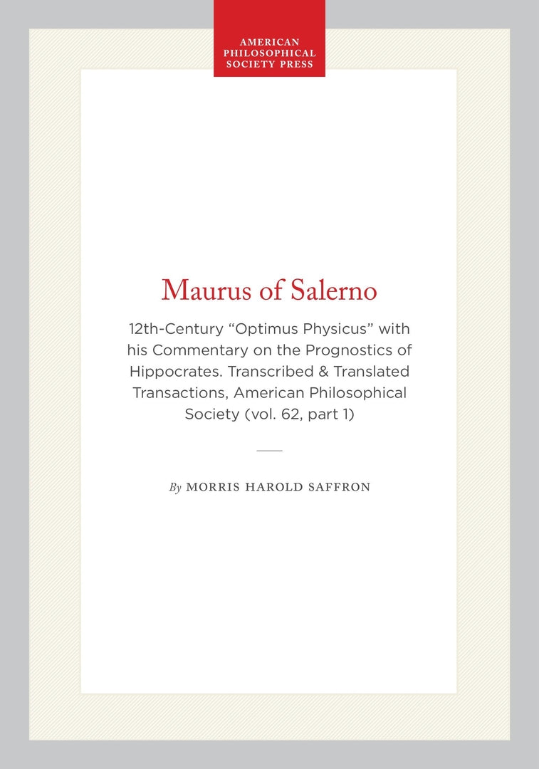 Cover image for Maurus of Salerno ISBN 9781422375488