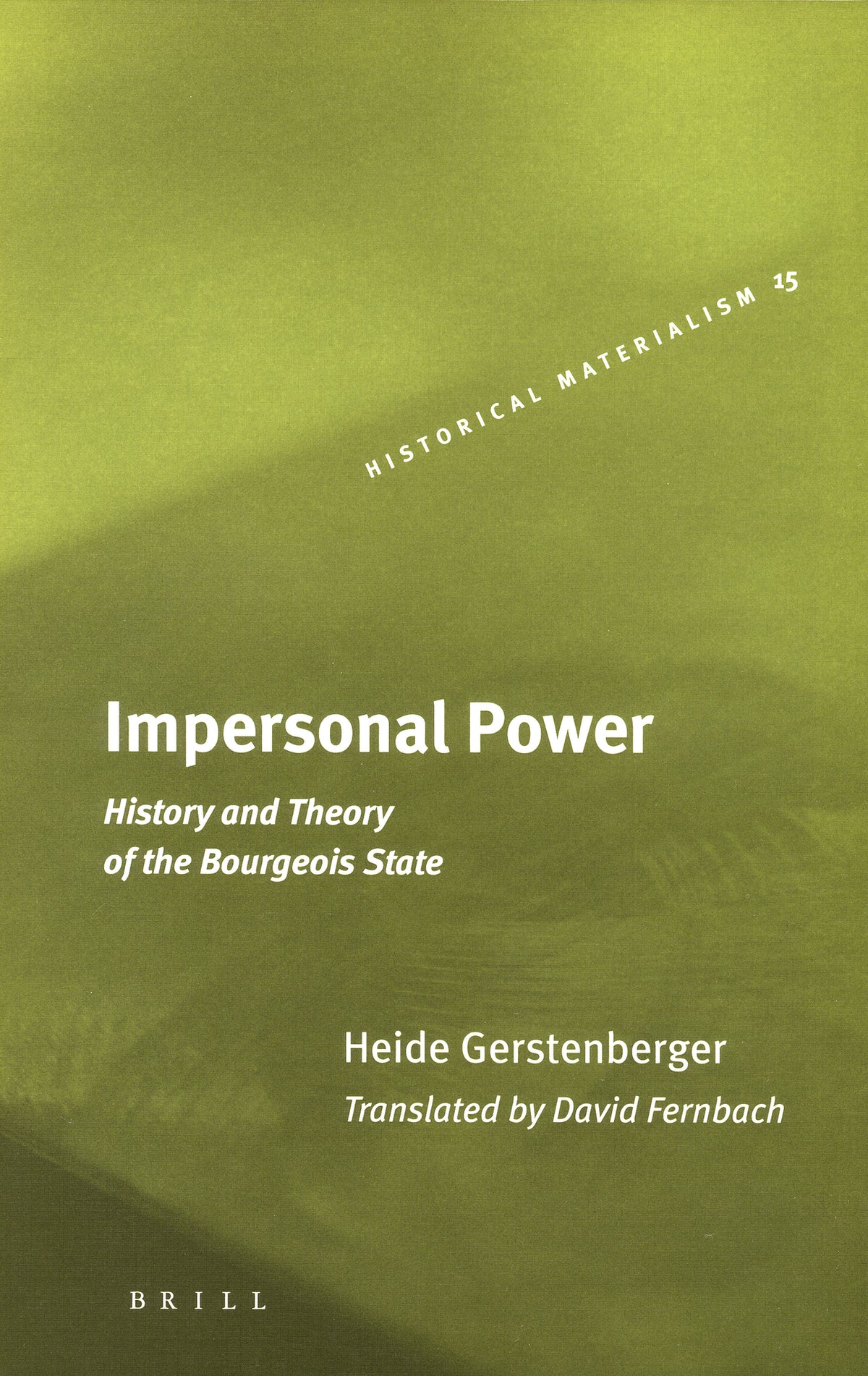 Cover image for Impersonal Power ISBN 9789004130272