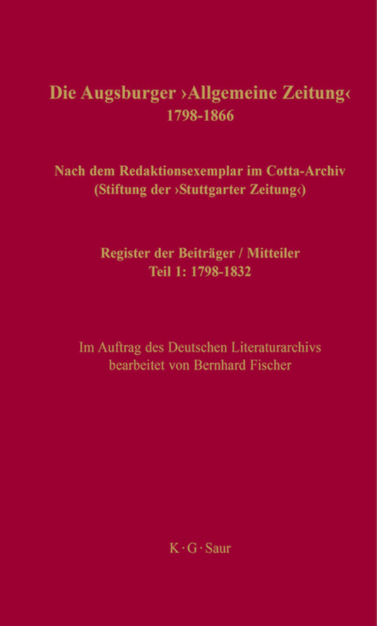 Register der Beiträger / Mitteiler