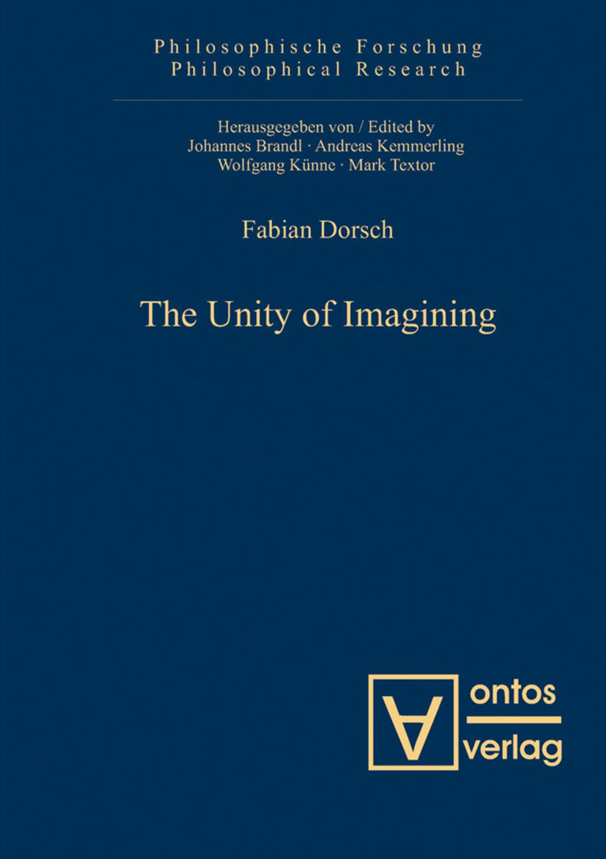Cover image for The Unity of Imagining ISBN 9783110325195