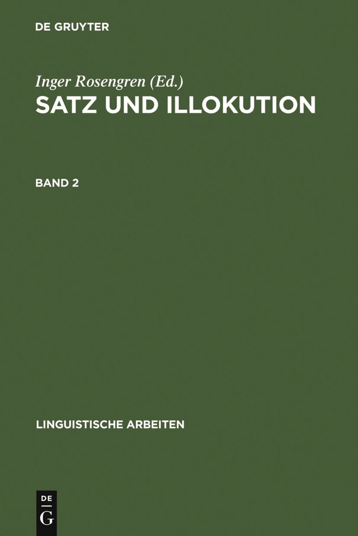 Cover image for Satz und Illokution ISBN 9783484302792