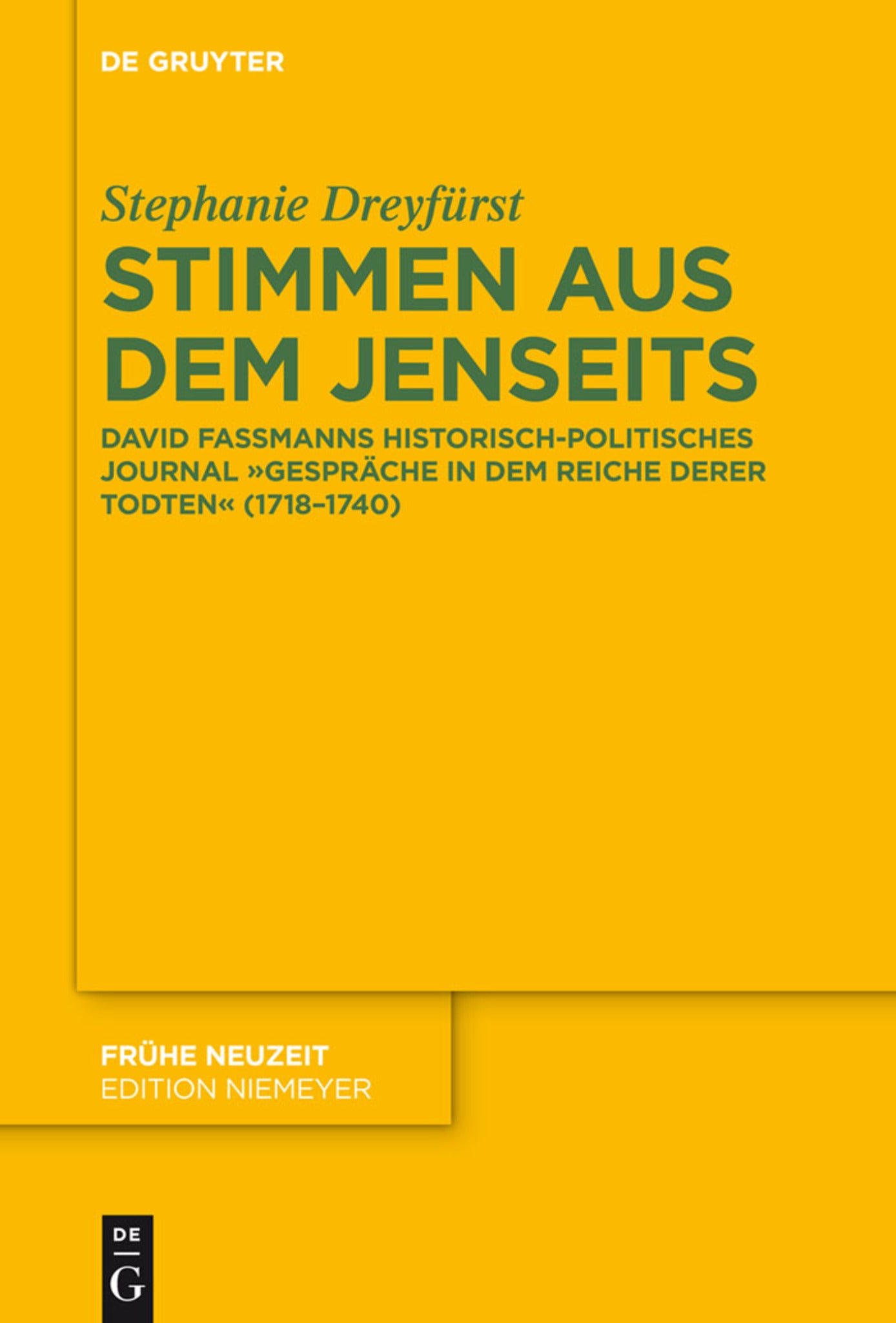 Cover image for Stimmen aus dem Jenseits ISBN 9783110349566
