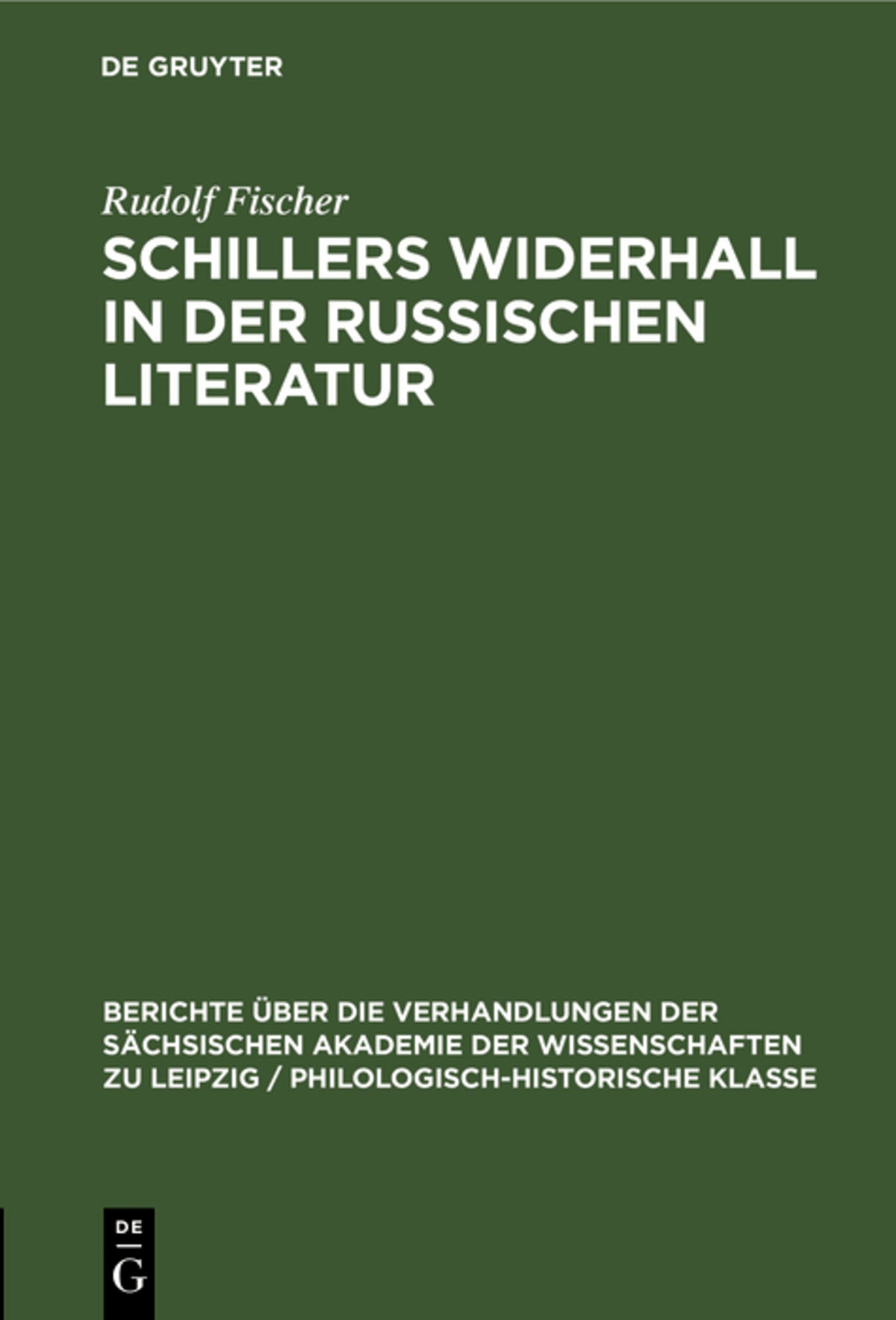 Cover image for Schillers Widerhall in der russischen Literatur ISBN 9783112482872