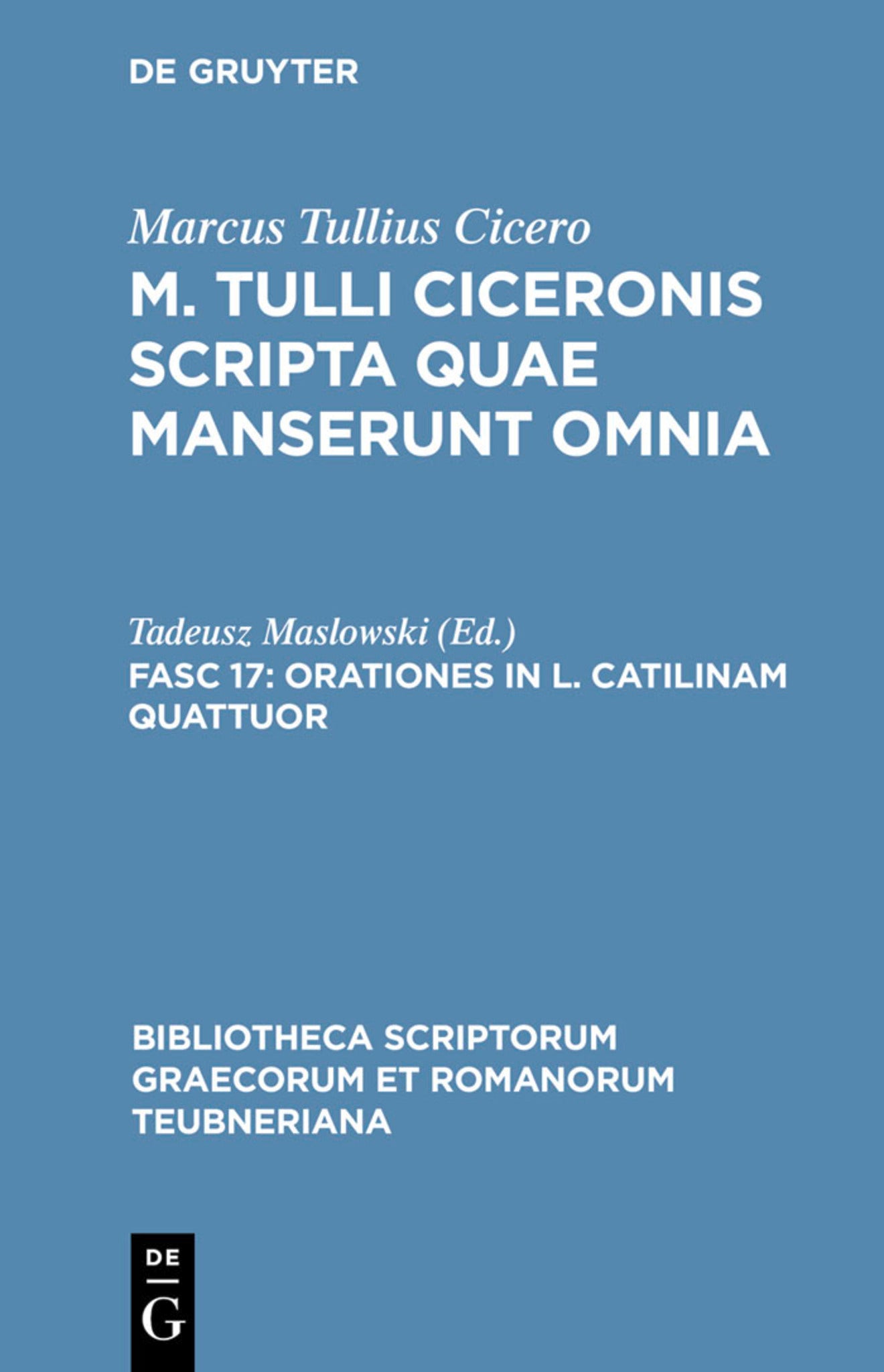 Cover image for Orationes in L. Catilinam quattuor ISBN 9783598711879