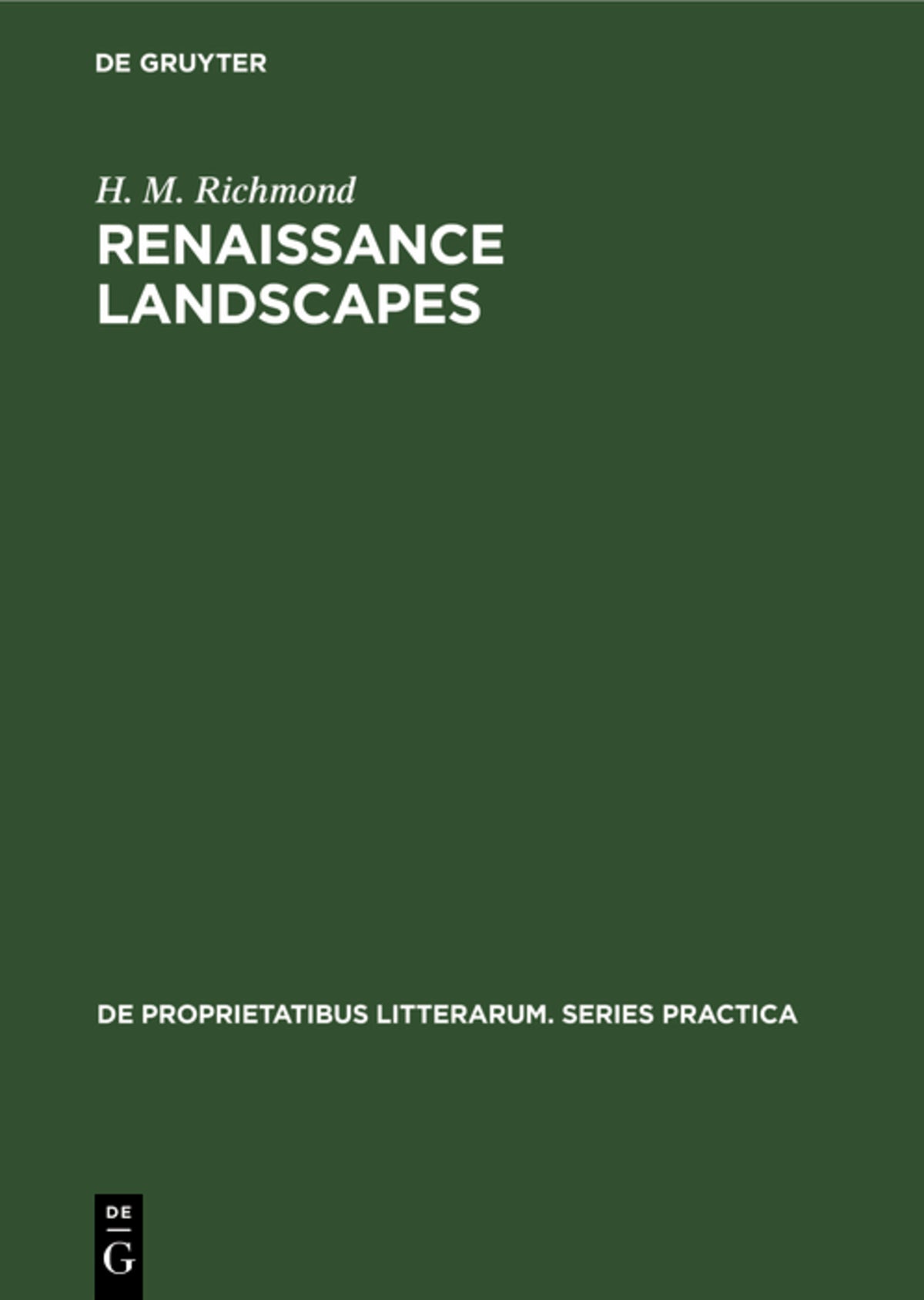 Cover image for Renaissance landscapes ISBN 9789027924704