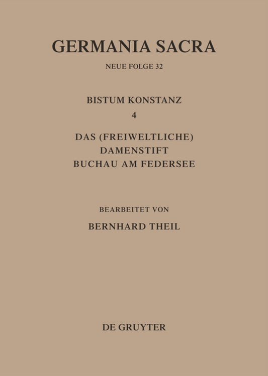 Das Bistum Konstanz 4. Das (freiweltliche) Damenstift Buchau am Federsee