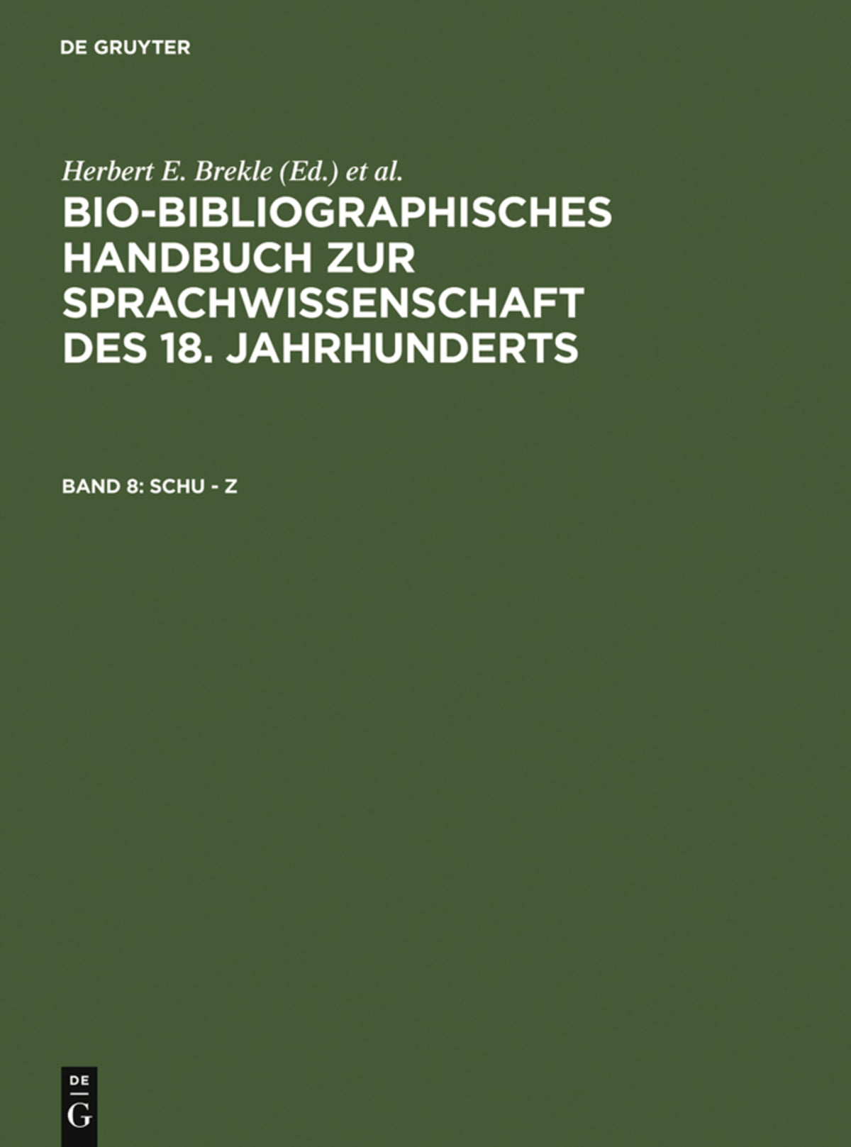 Cover image for Schu – Z ISBN 9783484730281