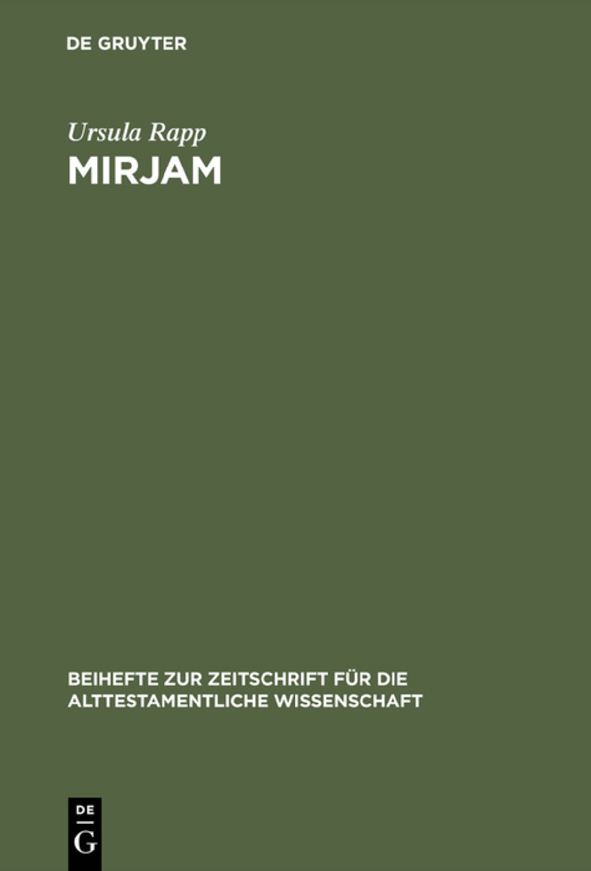 Cover image for Mirjam ISBN 9783110173840