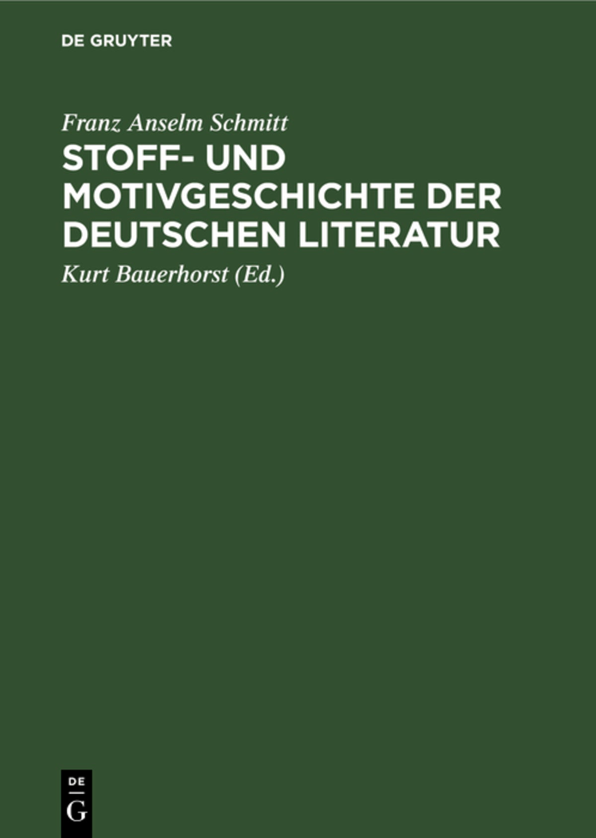 Cover image for Stoff- und Motivgeschichte der deutschen Literatur ISBN 9783112304174