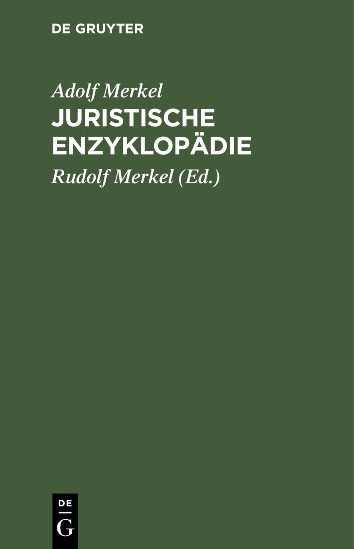 Cover image for Juristische Enzyklopädie ISBN 9783112428979