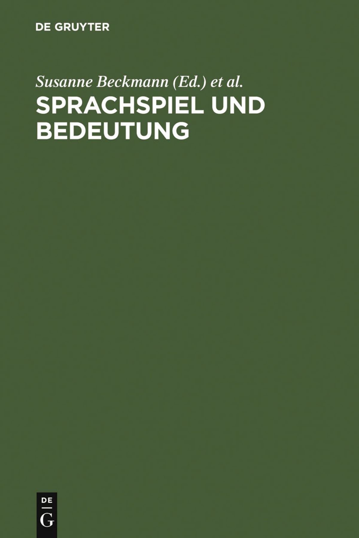 Cover image for Sprachspiel und Bedeutung ISBN 9783484730540