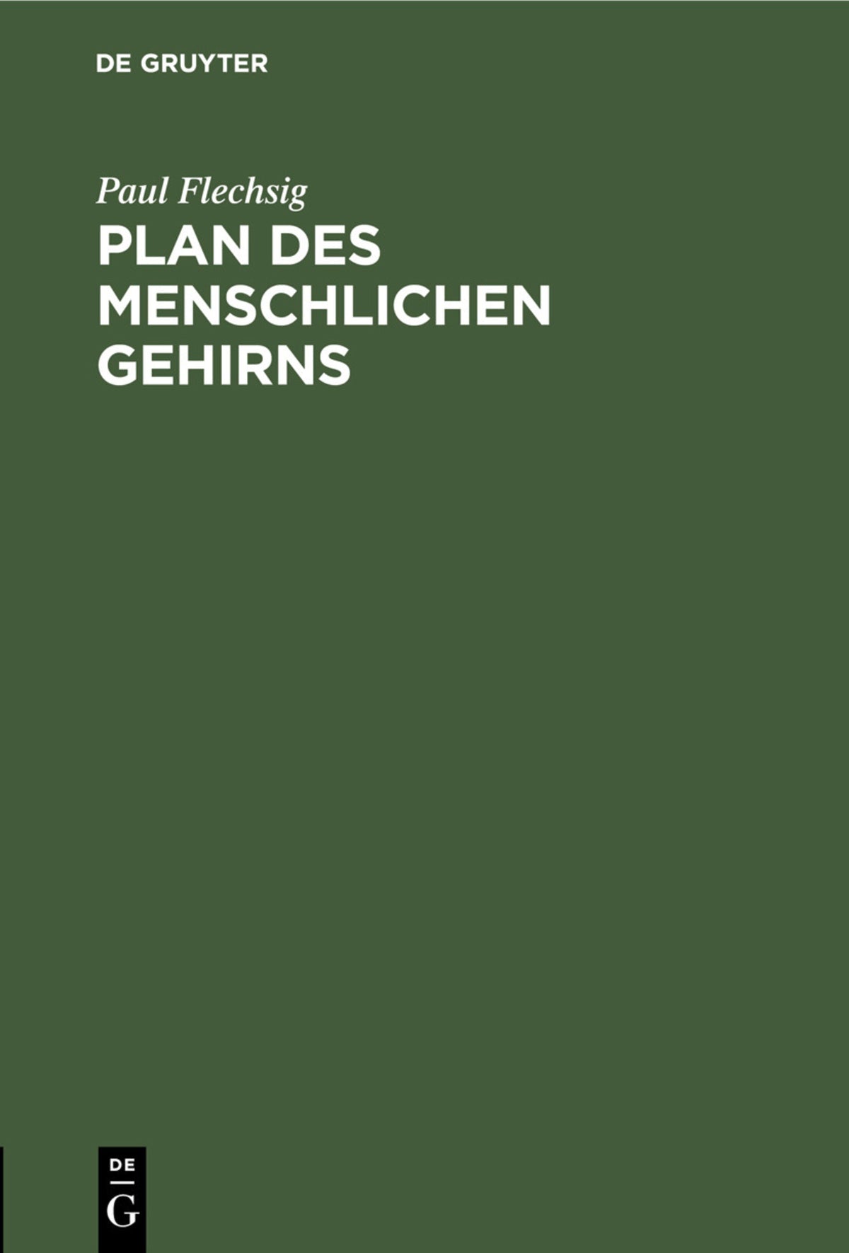 Cover image for Plan des menschlichen Gehirns ISBN 9783112366295