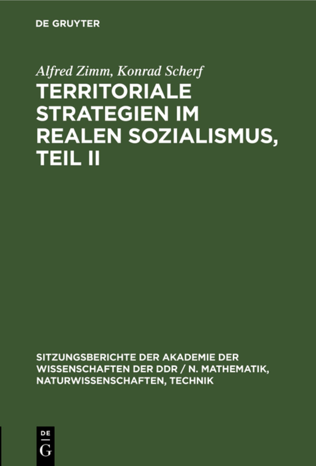 Cover image for Territoriale Strategien im realen Sozialismus, Teil II ISBN 9783112551653